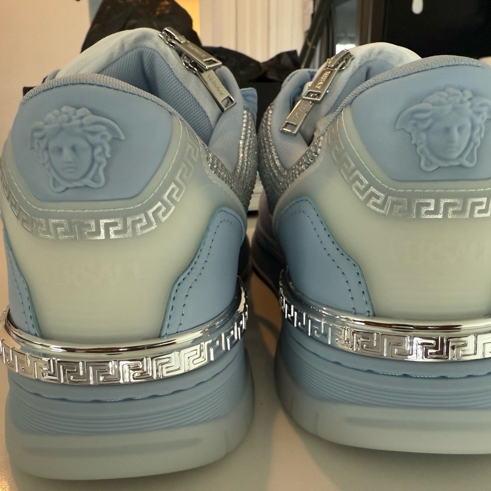 Versace men crystal biggie basket sneaker Blue Sneakers with Silver Accents - Picture 6 of 11